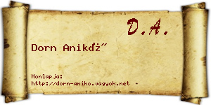 Dorn Anikó névjegykártya