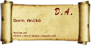Dorn Anikó névjegykártya